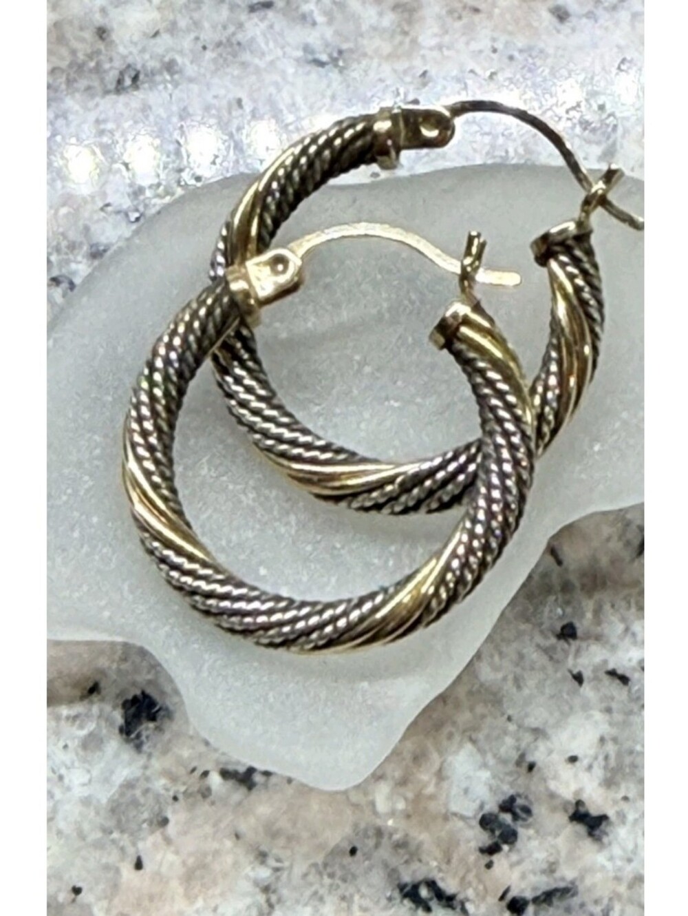 Sterling And 14k Hoop